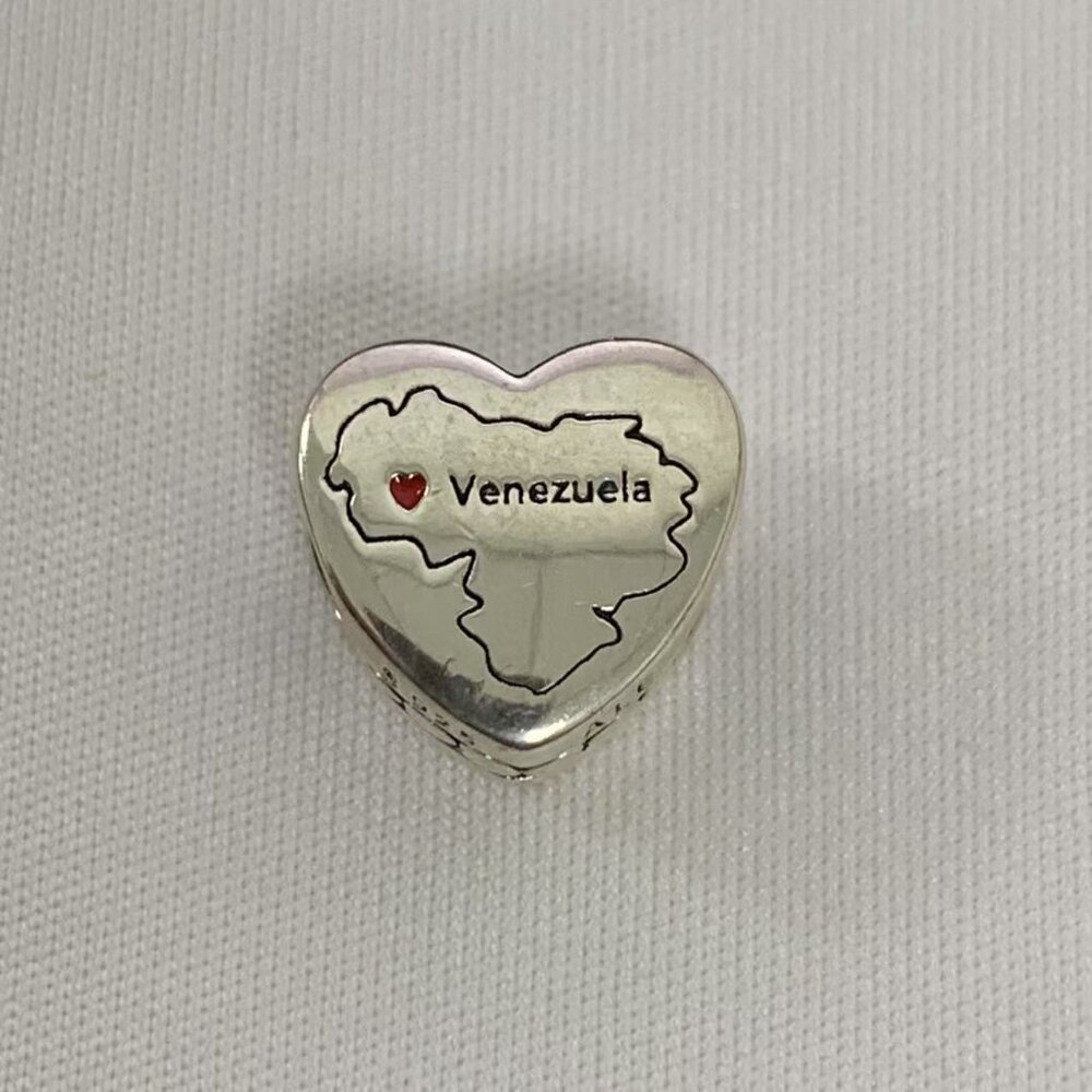 Pandora Venezuela Exclusive Country Heart Flag Colors Charm, S925 Silver Jewelry